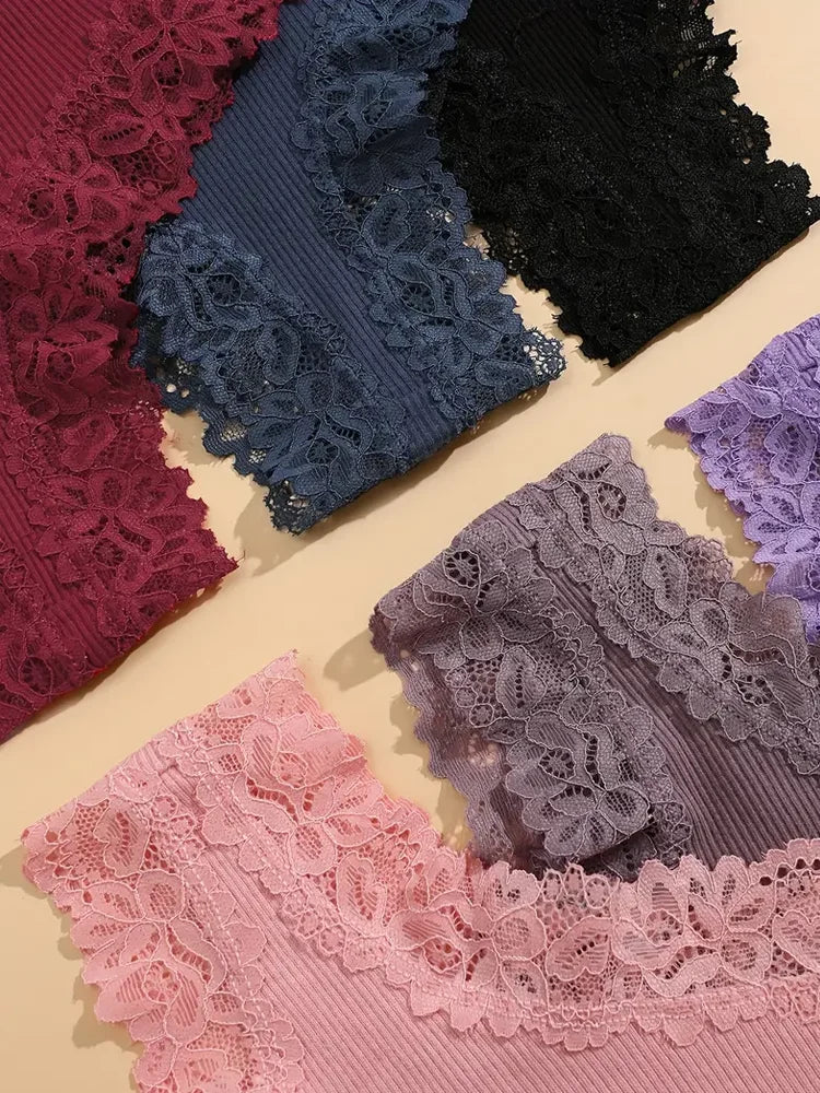 Calcinha Sexy de Algodão Floral 5 Peças