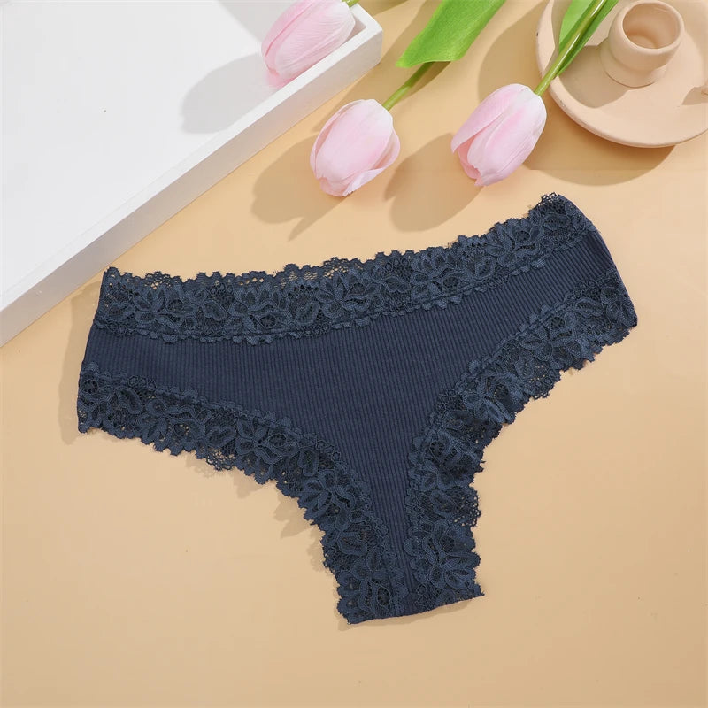 Calcinha Sexy de Algodão Floral 5 Peças