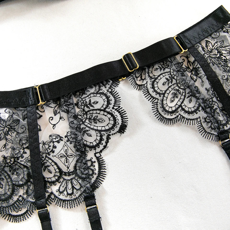 Conjunto Lingerie de Luxo Sexy Romântico