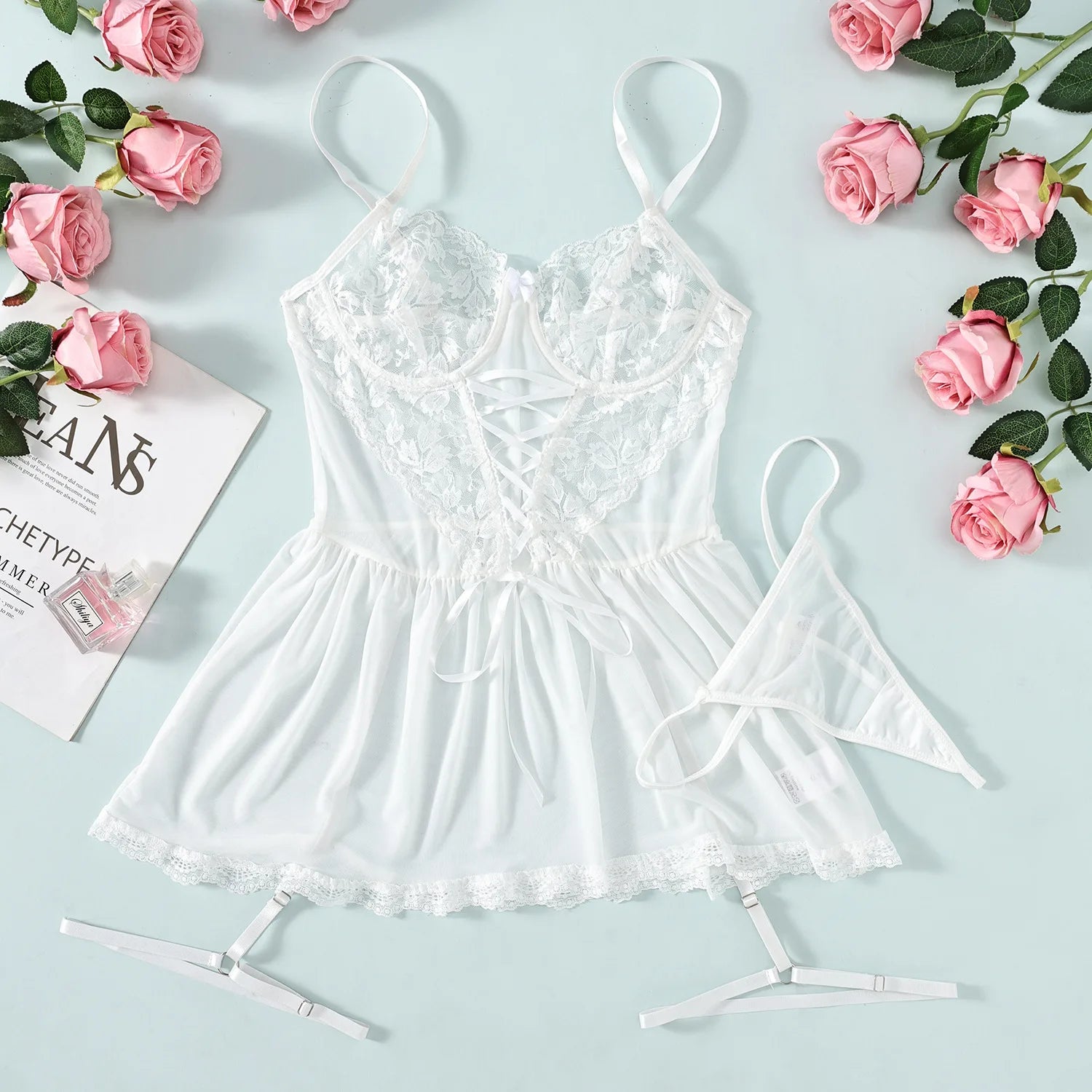 Conjunto Lingerie Garter com Elástico