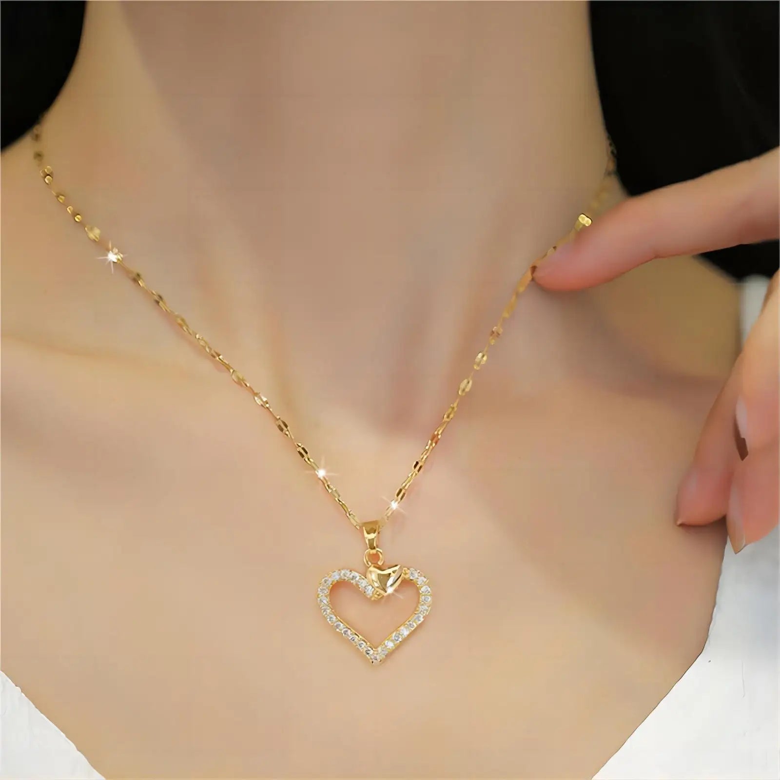 Colar Coração de Zircônia Trendy Love