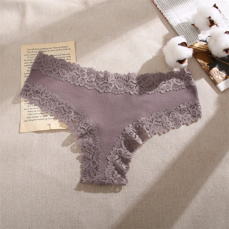 Calcinha Sexy de Algodão Floral 5 Peças
