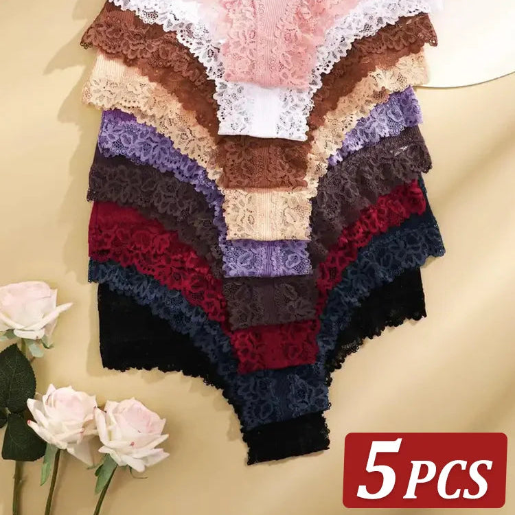 Calcinha Sexy de Algodão Floral 5 Peças