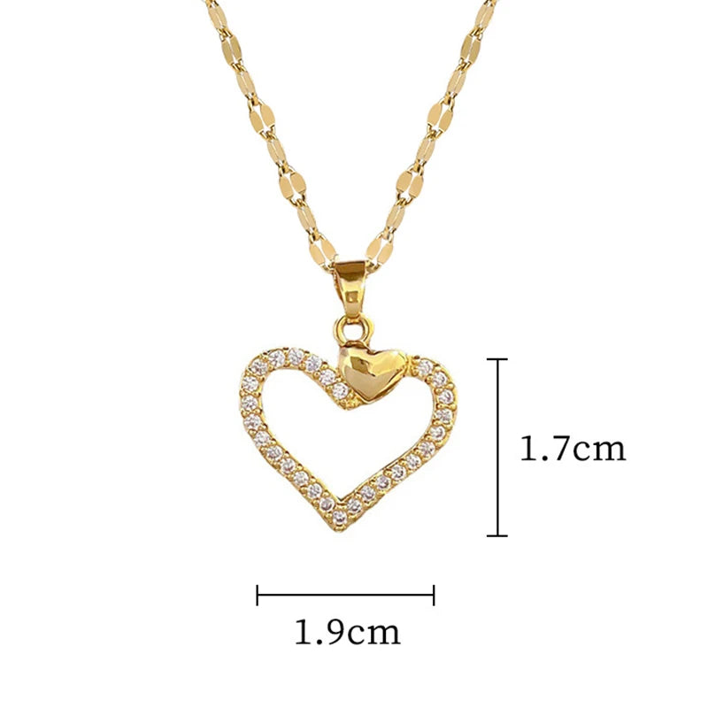 Colar Coração de Zircônia Trendy Love