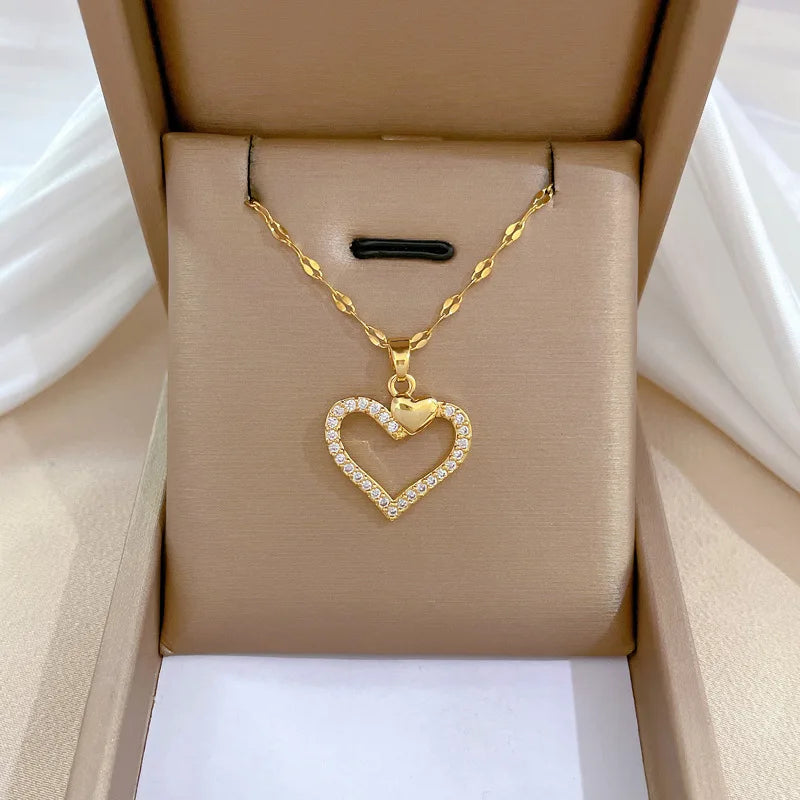 Colar Coração de Zircônia Trendy Love