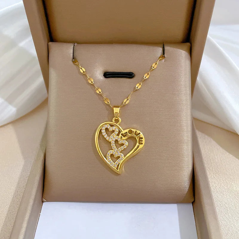Colar Coração de Zircônia Trendy Love