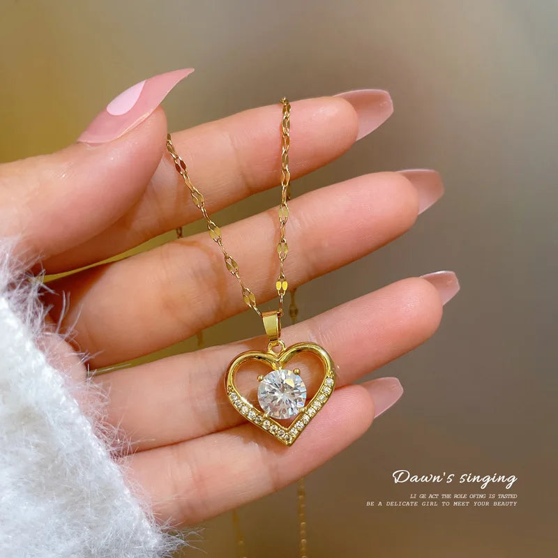 Colar Coração de Zircônia Trendy Love