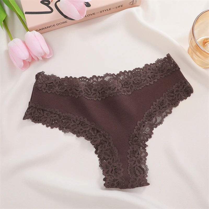 Calcinha Sexy de Algodão Floral 5 Peças