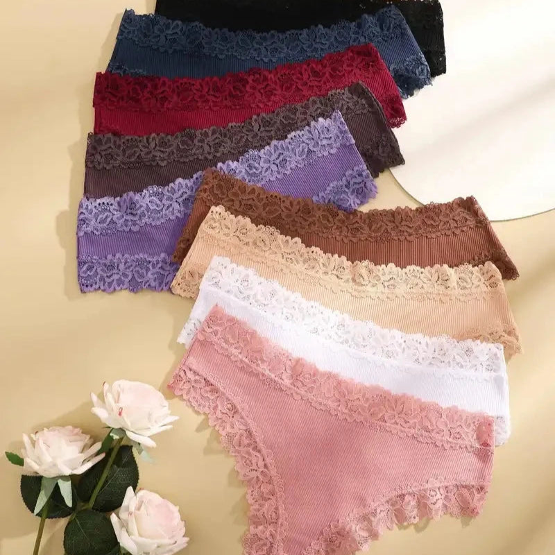 Calcinha Sexy de Algodão Floral 5 Peças