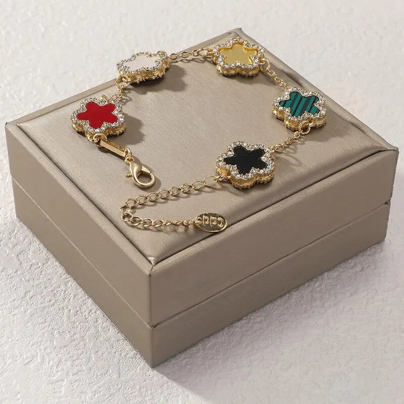 Pulseira Feminina Zircônia Cúbica em Flor
