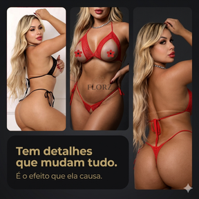Conjunto Lingerie Desejo Apressado com Abertura