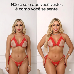 Conjunto Lingerie Desejo Apressado com Abertura