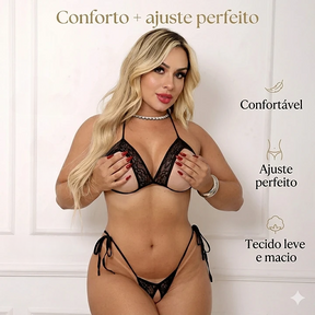 Conjunto Lingerie Desejo Apressado com Abertura