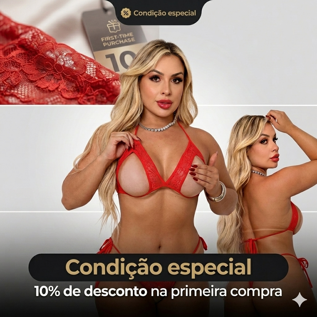 Conjunto Lingerie Desejo Apressado com Abertura