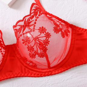 Toucheart conjunto de 4 peças bordado retalhos sexy corpo-shaping lingerie para mulheres liga dura cinto sutiã de renda senhoras sexy roupa interior