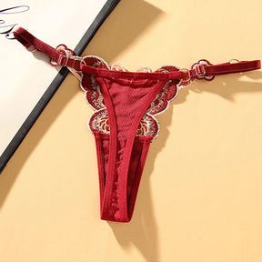 Tanga de Renda Borboleta Fio Dental Ajustável
