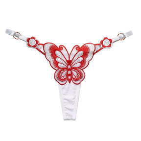 Tanga de Renda Borboleta Fio Dental Ajustável