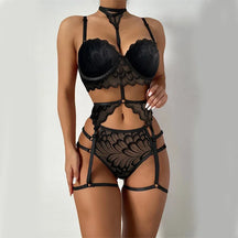 Conjunto Lingerie Provocante com Sutiã Push-Up