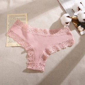 Calcinha Sexy de Algodão Floral 5 Peças