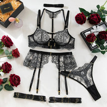 Conjunto Lingerie de Luxo Sexy Romântico