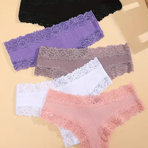 Calcinha Sexy de Algodão Floral 5 Peças