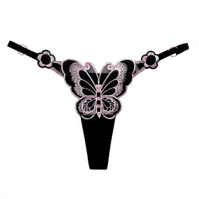 Tanga de Renda Borboleta Fio Dental Ajustável
