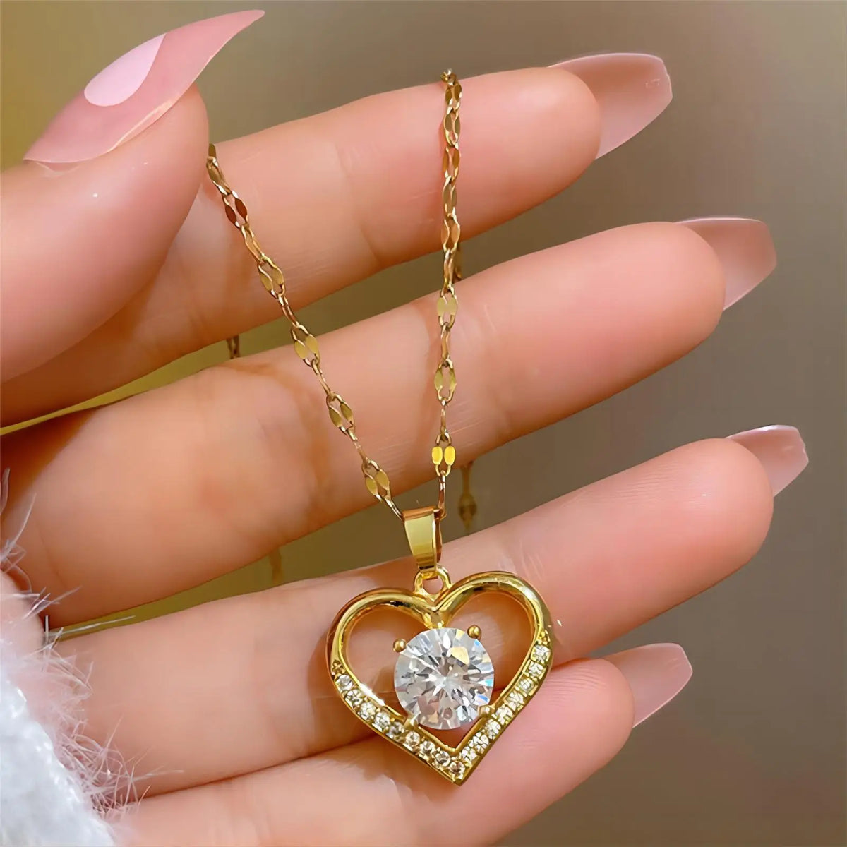 Colar Coração de Zircônia Trendy Love