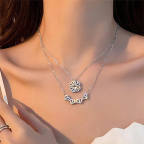 Colar Romântico Trevo de 4 Folhas 2 em 1