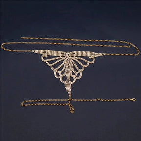 Luxo strass lingerie conjunto nova boate sexy corpo corrente biquíni corpo corrente bling strass sutiã e tanga conjunto de jóias presente
