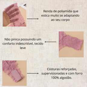 Kit 10 Calcinhas Asa Delta Renda Soft Curve