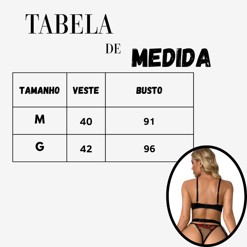 Conjunto Lingerie Sainha Provocante