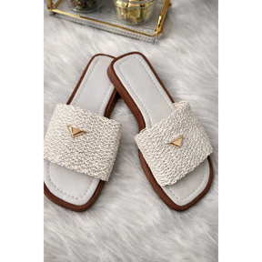 Sandália Rafia Natural Chic Flat