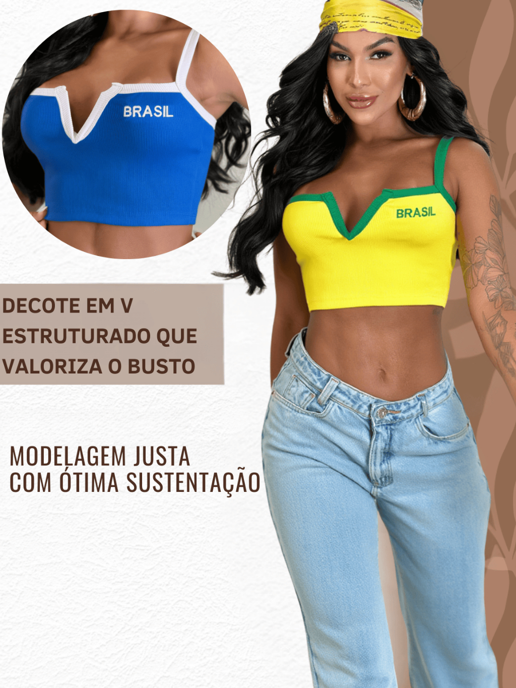 Cropped Decote Perfeito Brasil