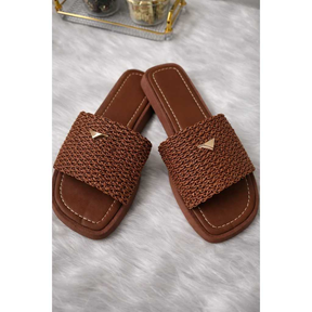 Sandália Rafia Natural Chic Flat