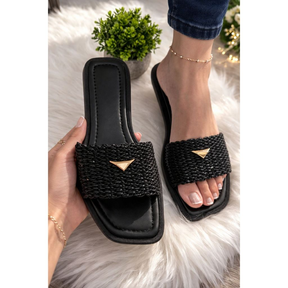 Sandália Rafia Natural Chic Flat