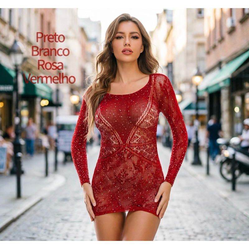 Vestido Lingerie Provocação em Strass